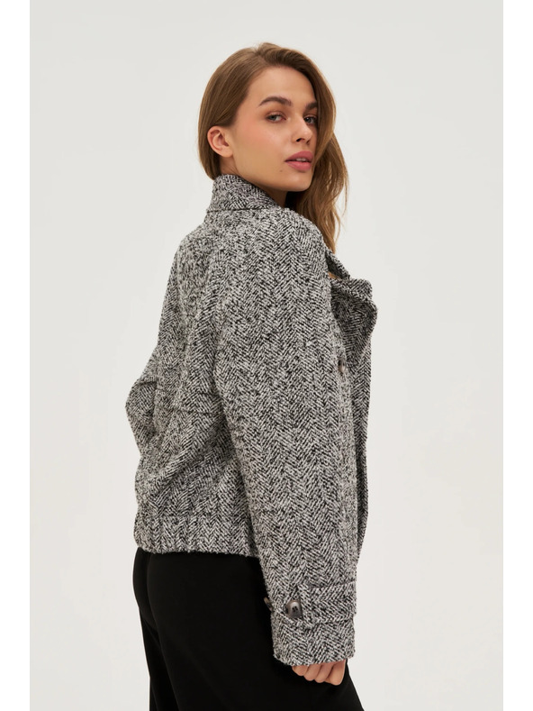 Moodo Късо черно-бяло палто Moodo