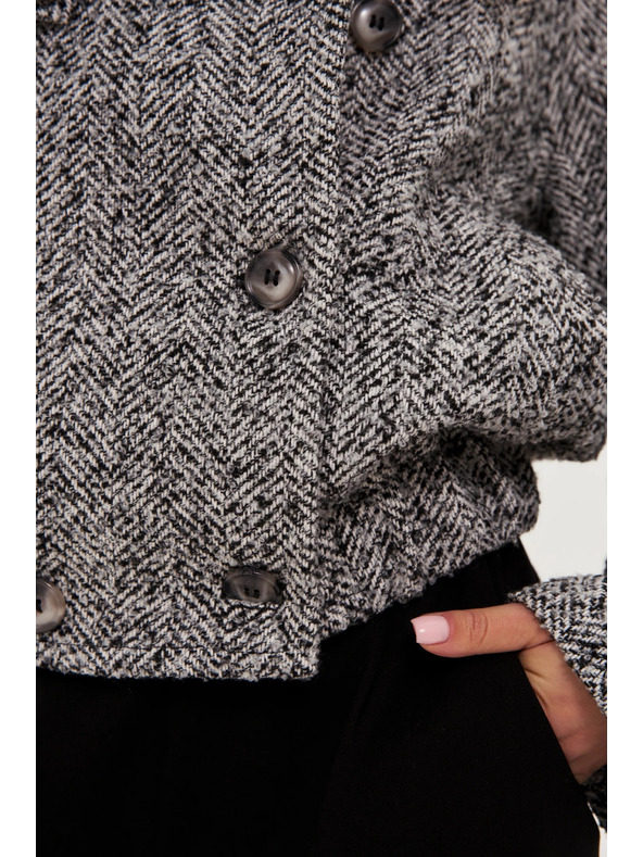 Moodo Късо черно-бяло палто Moodo