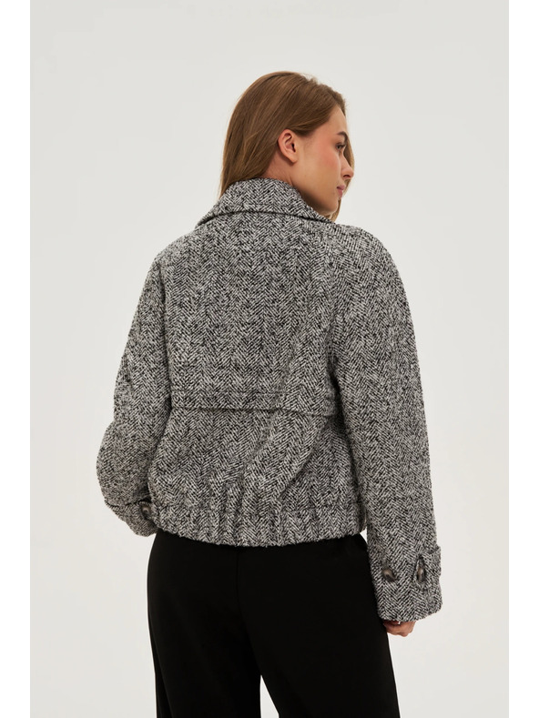 Moodo Късо черно-бяло палто Moodo