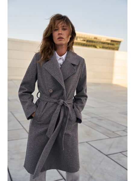 Moodo Палто с колан сиво Moodo