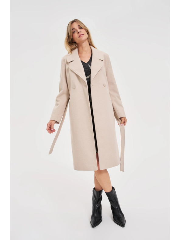 Moodo Палто с колан бежово Moodo
