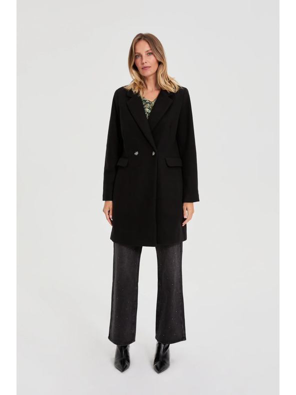 Moodo Двуредно палто черно Moodo