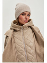 Moodo Дълго палто с качулка бежово Moodo