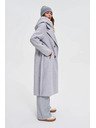 Moodo Дълго палто с качулка сиво Moodo