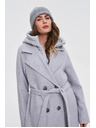 Moodo Дълго палто с качулка сиво Moodo