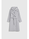 Moodo Дълго палто с качулка сиво Moodo