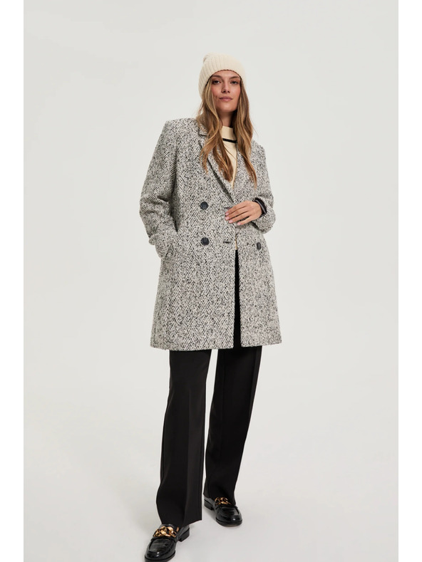 Moodo Палто рибена кост сиво Moodo