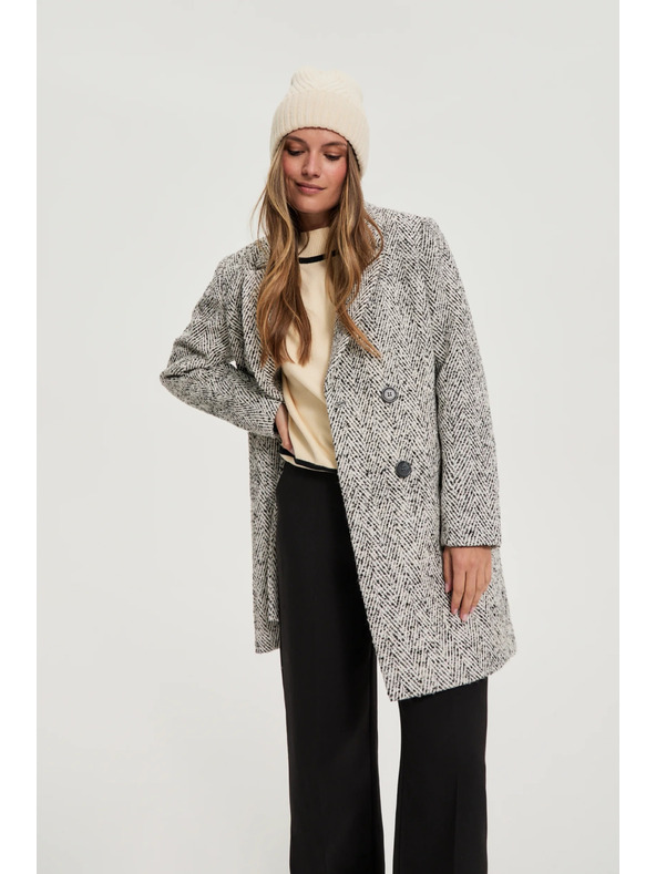 Moodo Палто рибена кост сиво Moodo