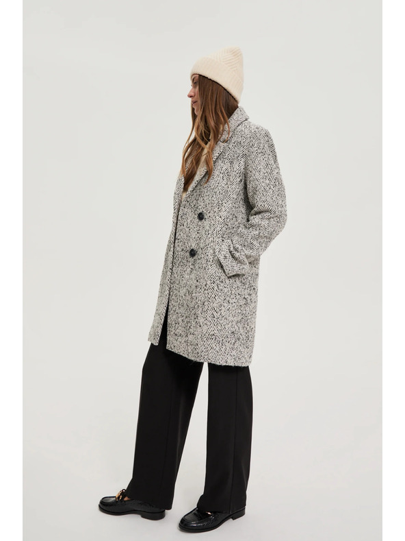 Moodo Палто рибена кост сиво Moodo