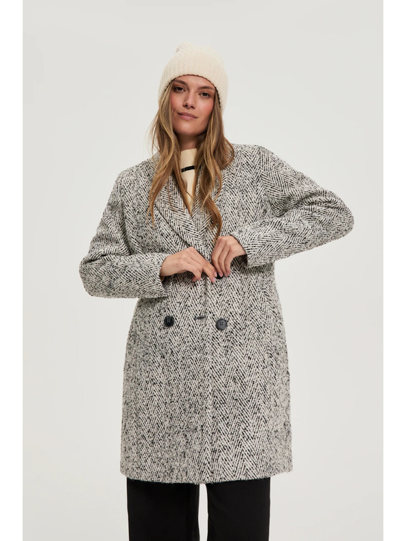 Moodo Палто рибена кост сиво Moodo