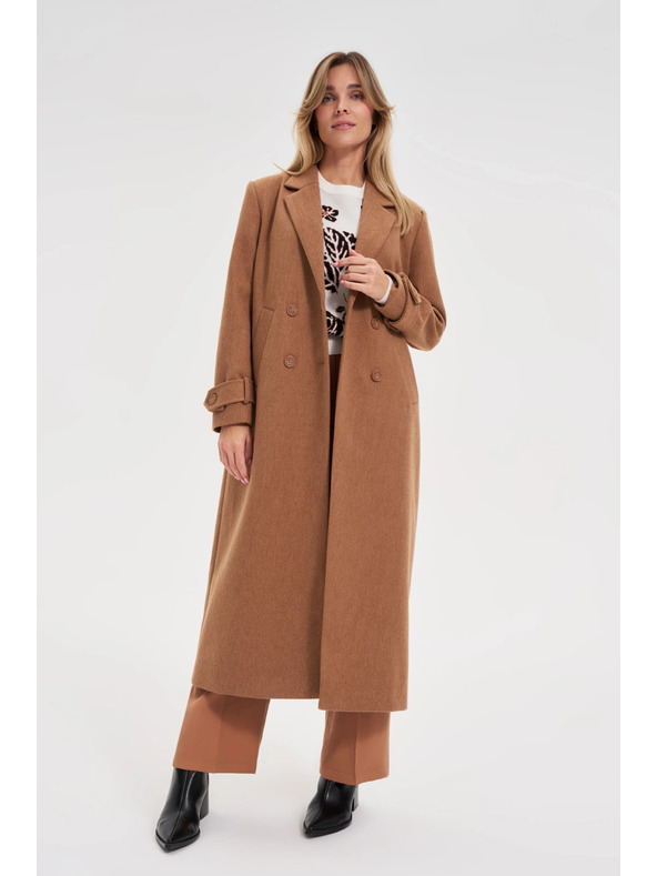 Moodo Дълго палто кафяво Moodo