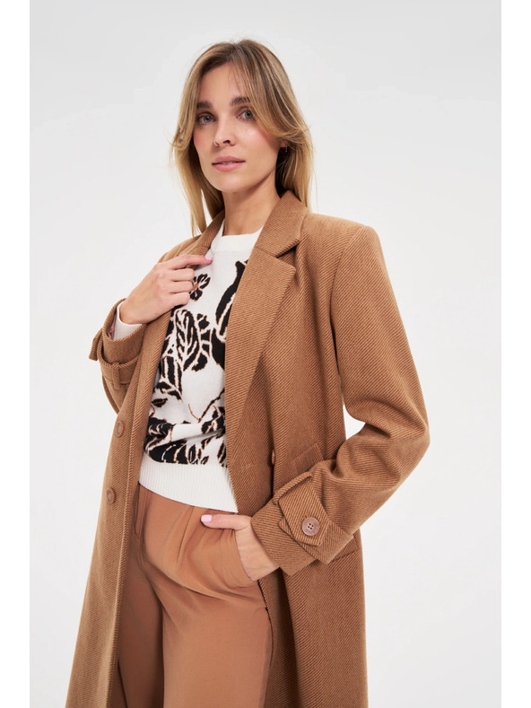 Moodo Дълго палто кафяво Moodo