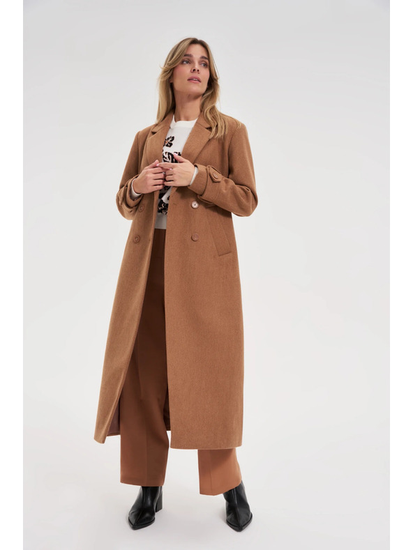 Moodo Дълго палто кафяво Moodo
