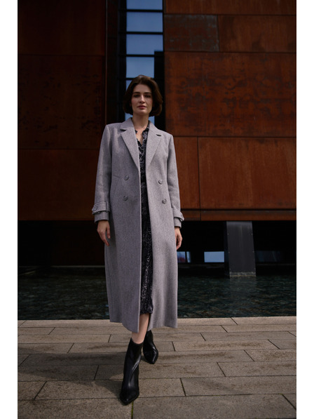 Moodo Дълго палто сиво Moodo