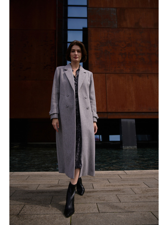 Moodo Дълго палто сиво Moodo