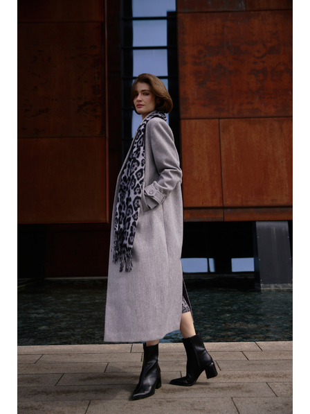 Moodo Дълго палто сиво Moodo