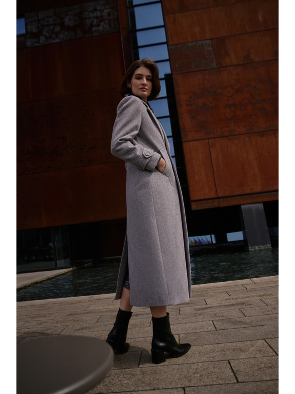 Moodo Дълго палто сиво Moodo