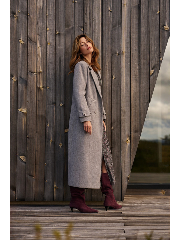 Moodo Дълго палто сиво Moodo