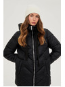 Moodo Подплатено яке с качулка черно Moodo
