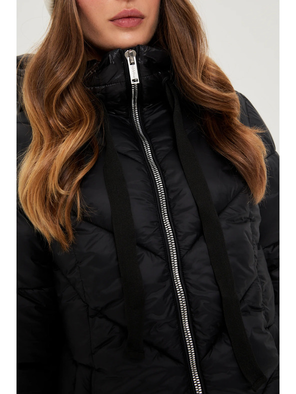 Moodo Подплатено яке с качулка черно Moodo