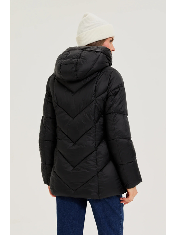 Moodo Подплатено яке с качулка черно Moodo