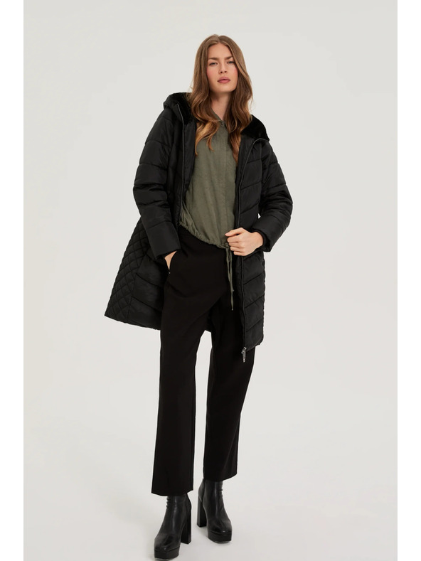 Moodo Яке с подплатена качулка черно Moodo