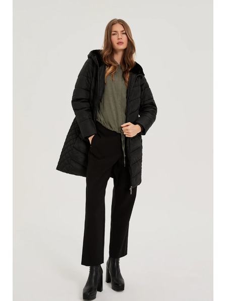 Moodo Яке с подплатена качулка черно Moodo