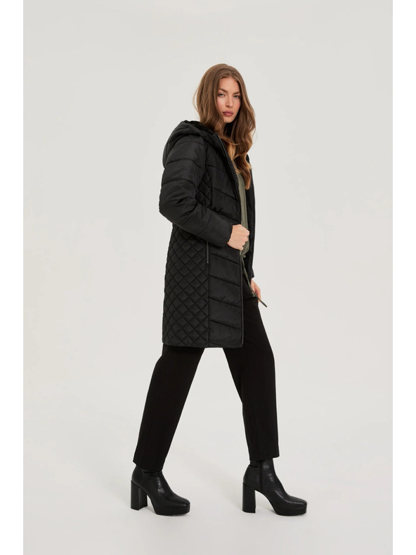 Moodo Яке с подплатена качулка черно Moodo