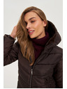 Moodo Яке с подплатена качулка кафяво Moodo