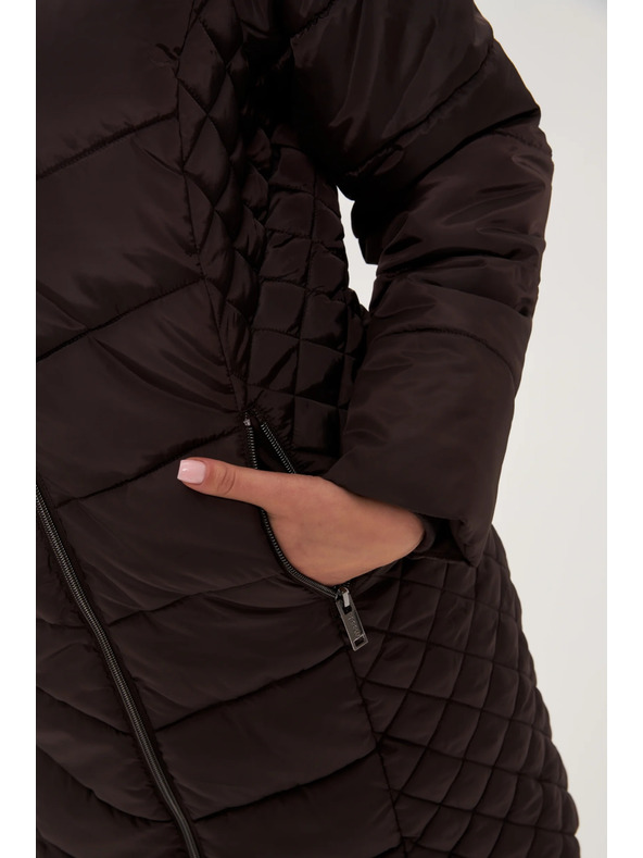 Moodo Яке с подплатена качулка кафяво Moodo