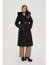 Moodo Дълго яке с качулка черно Moodo