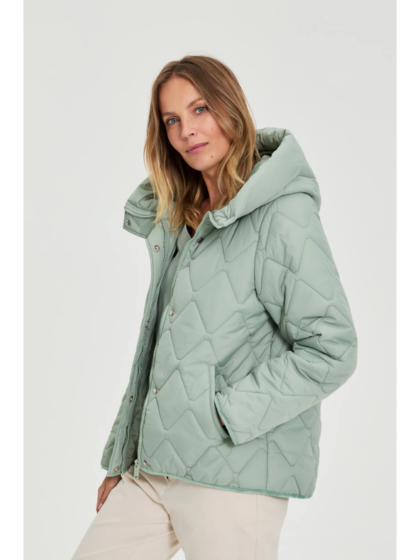Moodo Стегнато яке с качулка маслиненозелено Moodo