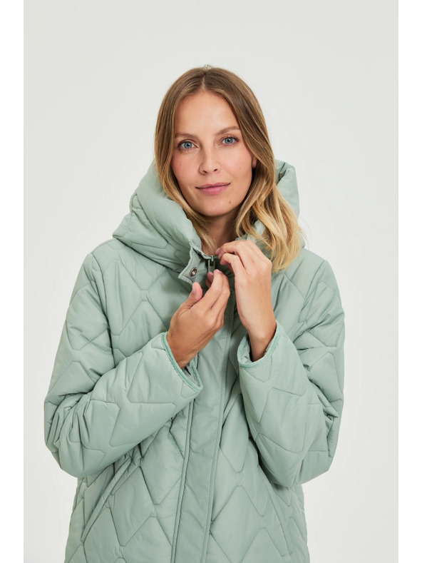 Moodo Стегнато яке с качулка маслиненозелено Moodo