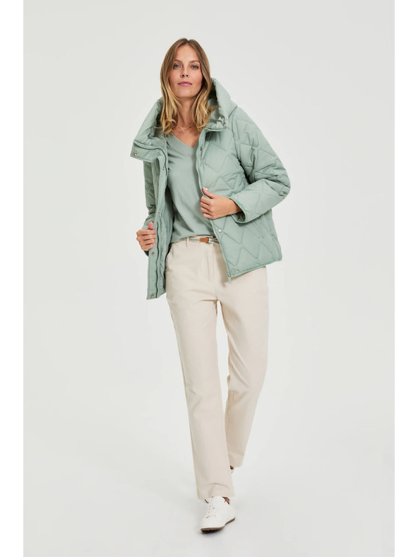 Moodo Стегнато яке с качулка маслиненозелено Moodo