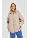 Moodo Стегнато яке с качулка бежово Moodo