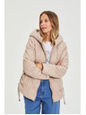 Moodo Стегнато яке с качулка бежово Moodo