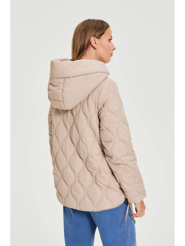 Moodo Стегнато яке с качулка бежово Moodo