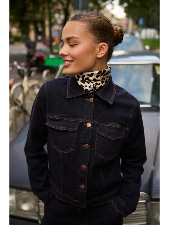 Moodo Тъмносиньо дънково яке Moodo