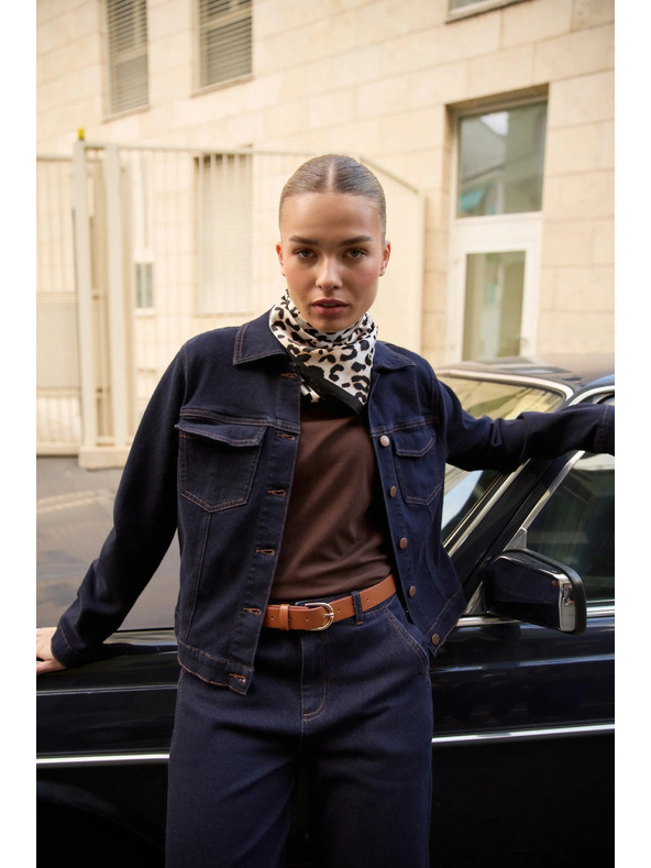 Moodo Тъмносиньо дънково яке Moodo