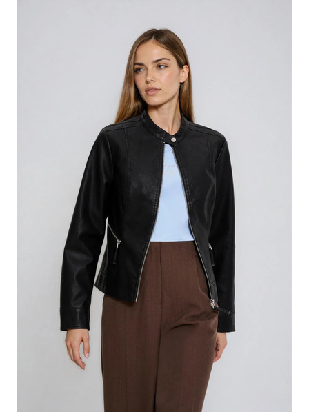 Moodo Черно яке от изкуствена кожа Moodo