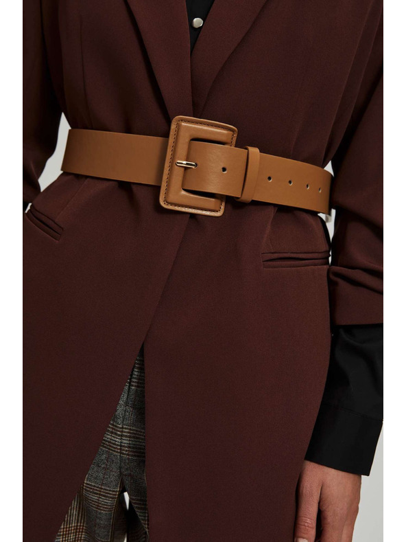 Moodo Тъмно бежов широк колан Moodo