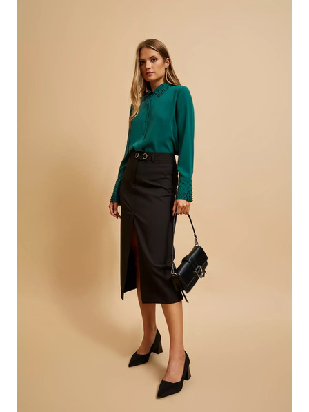 Moodo Черна чанта през рамо със сребърна катарама Moodo