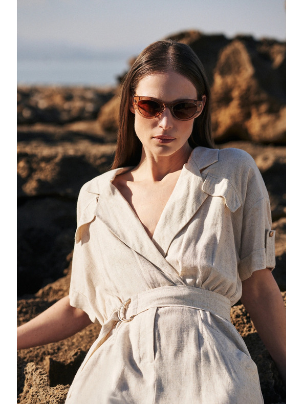 Moodo Очила с дебели рамки бежови Moodo