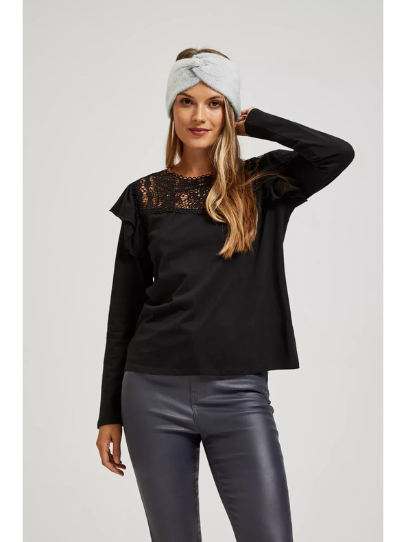 Moodo Топла плетена диадема сива Moodo