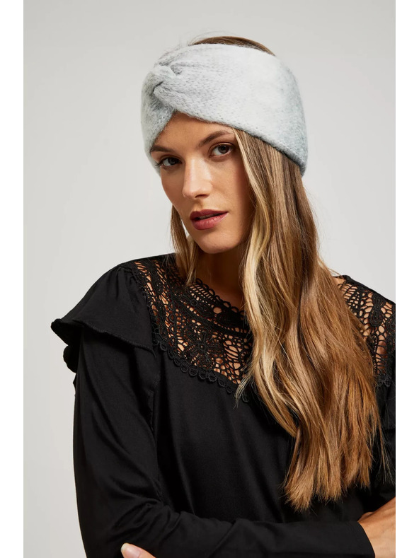 Moodo Топла плетена диадема сива Moodo