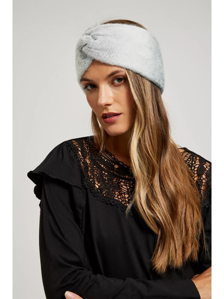 Moodo Топла плетена диадема сива Moodo