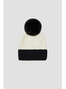 Moodo Шапка с помпон черно-бяла Moodo