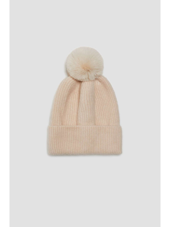 Moodo Шапка с помпон в прахово розово Moodo