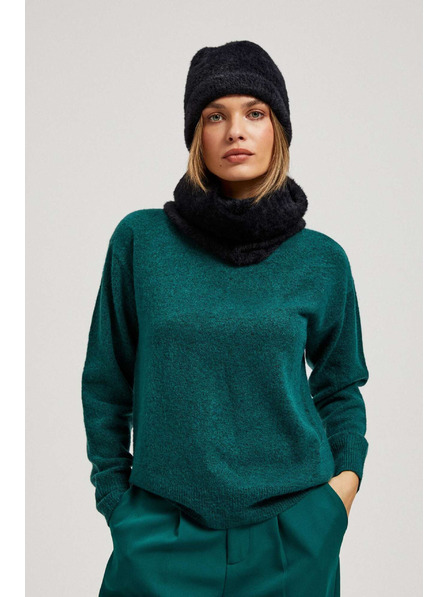 Moodo Топла кожена шапка черна Moodo