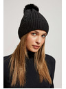 Moodo Шапка с помпон и мъниста черна Moodo